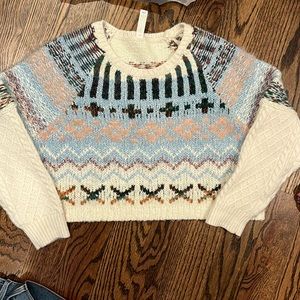 Anthropologie cropped knit sweater